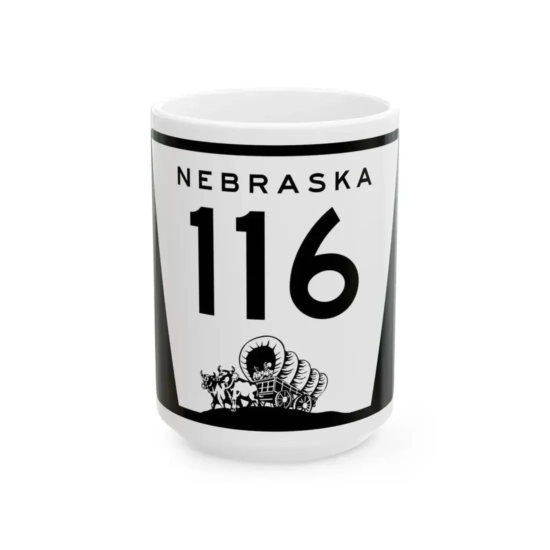 N-116 (Nebraska) (Road Sign) White Coffee Mug 15oz - Go Mug Yourself