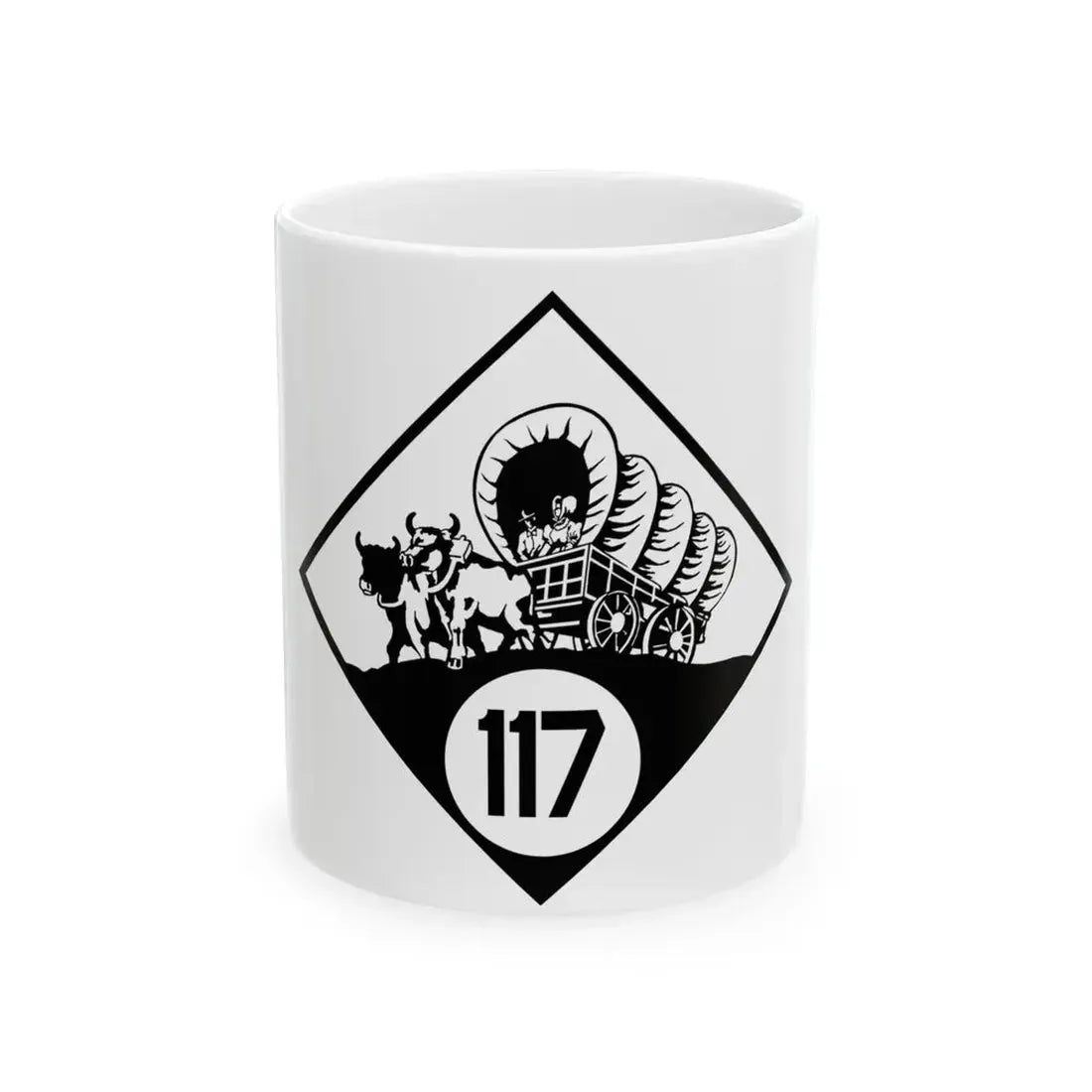N-117 1926 (Nebraska) (Road Sign) White Coffee Mug 11oz - Go Mug Yourself