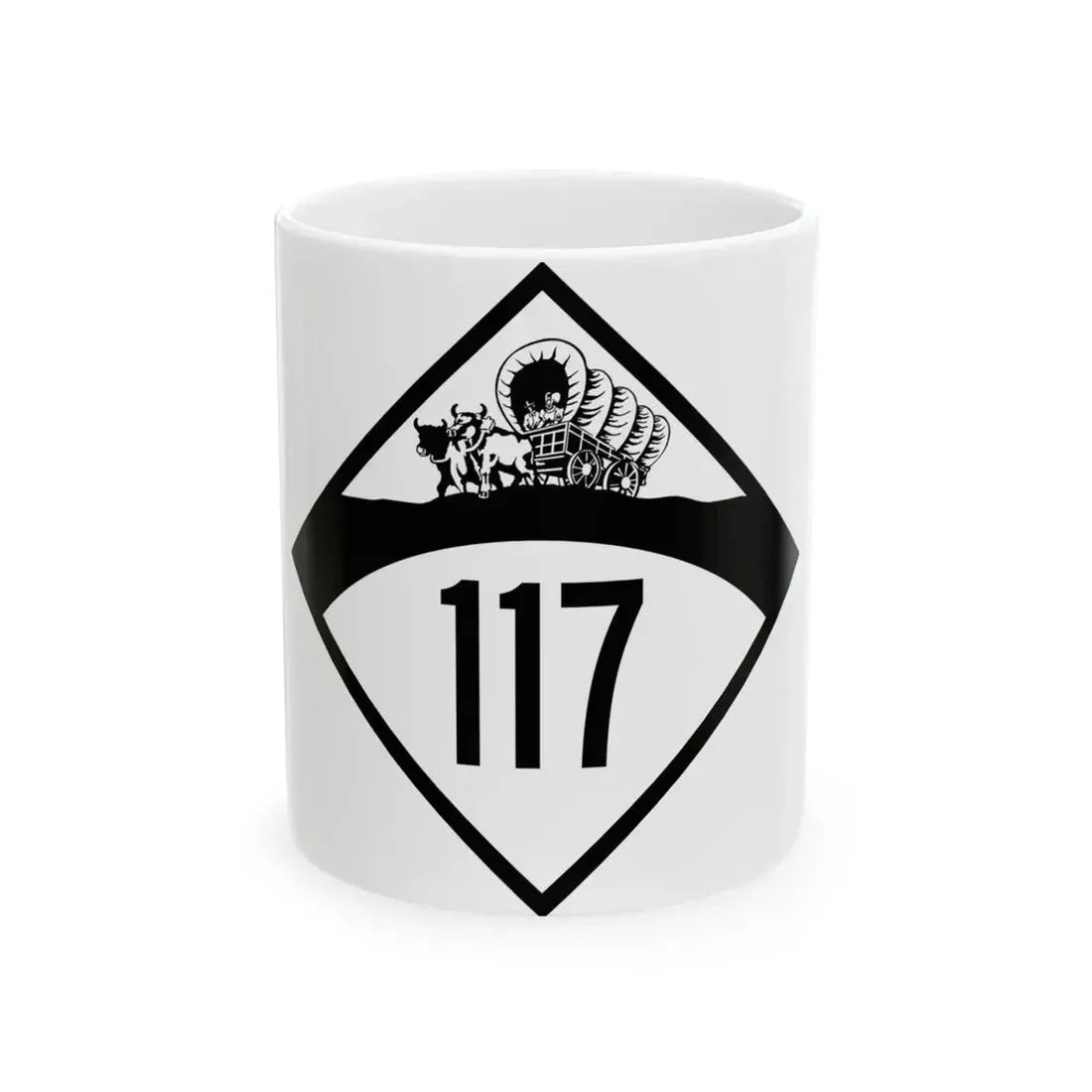 N-117 1950 (Nebraska) (Road Sign) White Coffee Mug 11oz - Go Mug Yourself