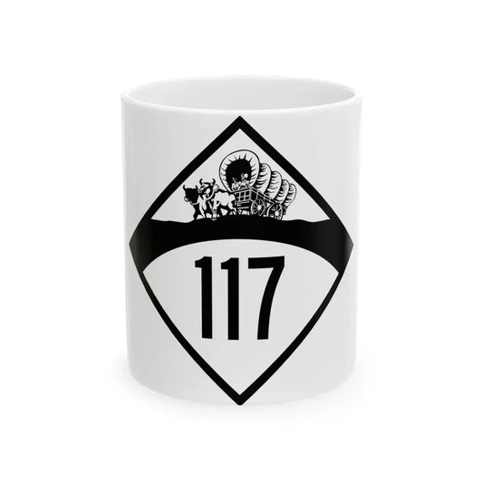 N-117 1950 (Nebraska) (Road Sign) White Coffee Mug 11oz - Go Mug Yourself
