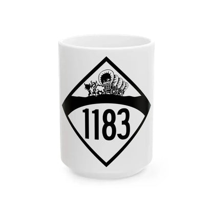 N-1183 1950 (Nebraska) (Road Sign) White Coffee Mug 15oz - Go Mug Yourself