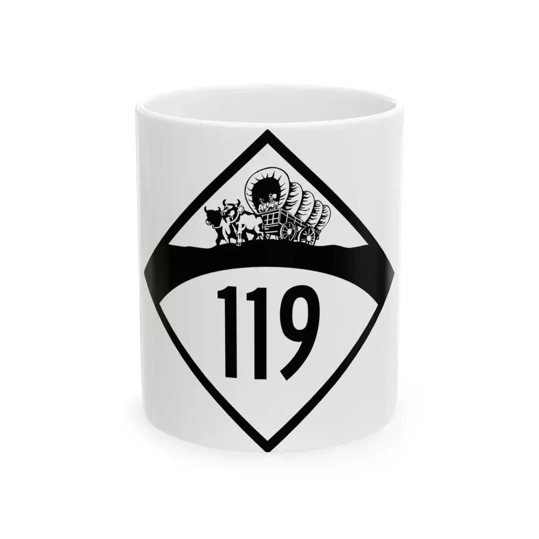 N-119 1950 (Nebraska) (Road Sign) White Coffee Mug 11oz - Go Mug Yourself