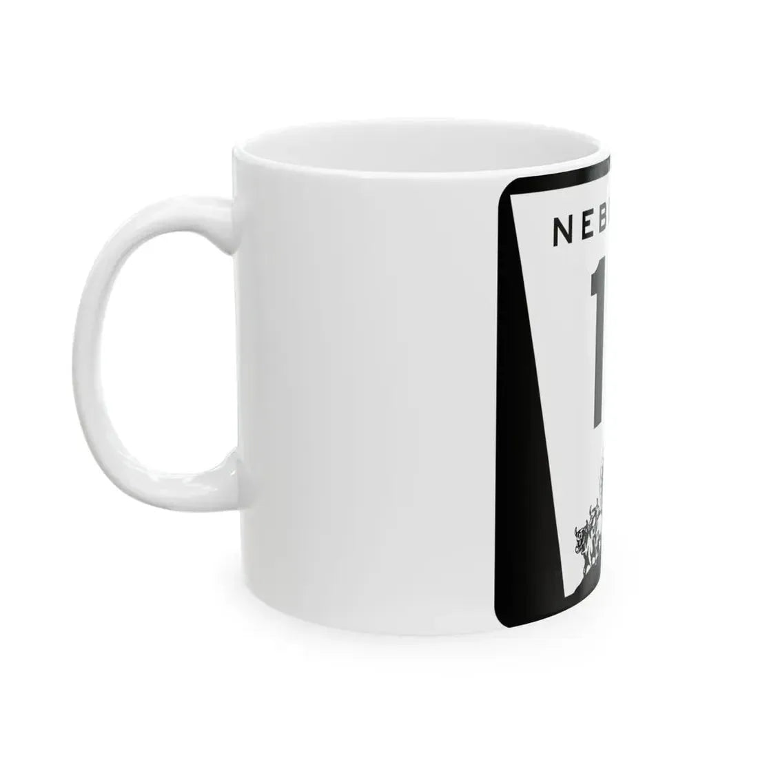 N-12 (Nebraska) (Road Sign) White Coffee Mug - Go Mug Yourself