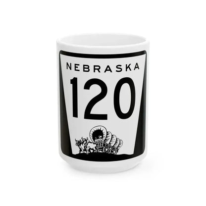 N-120 1967 (Nebraska) (Road Sign) White Coffee Mug 15oz - Go Mug Yourself