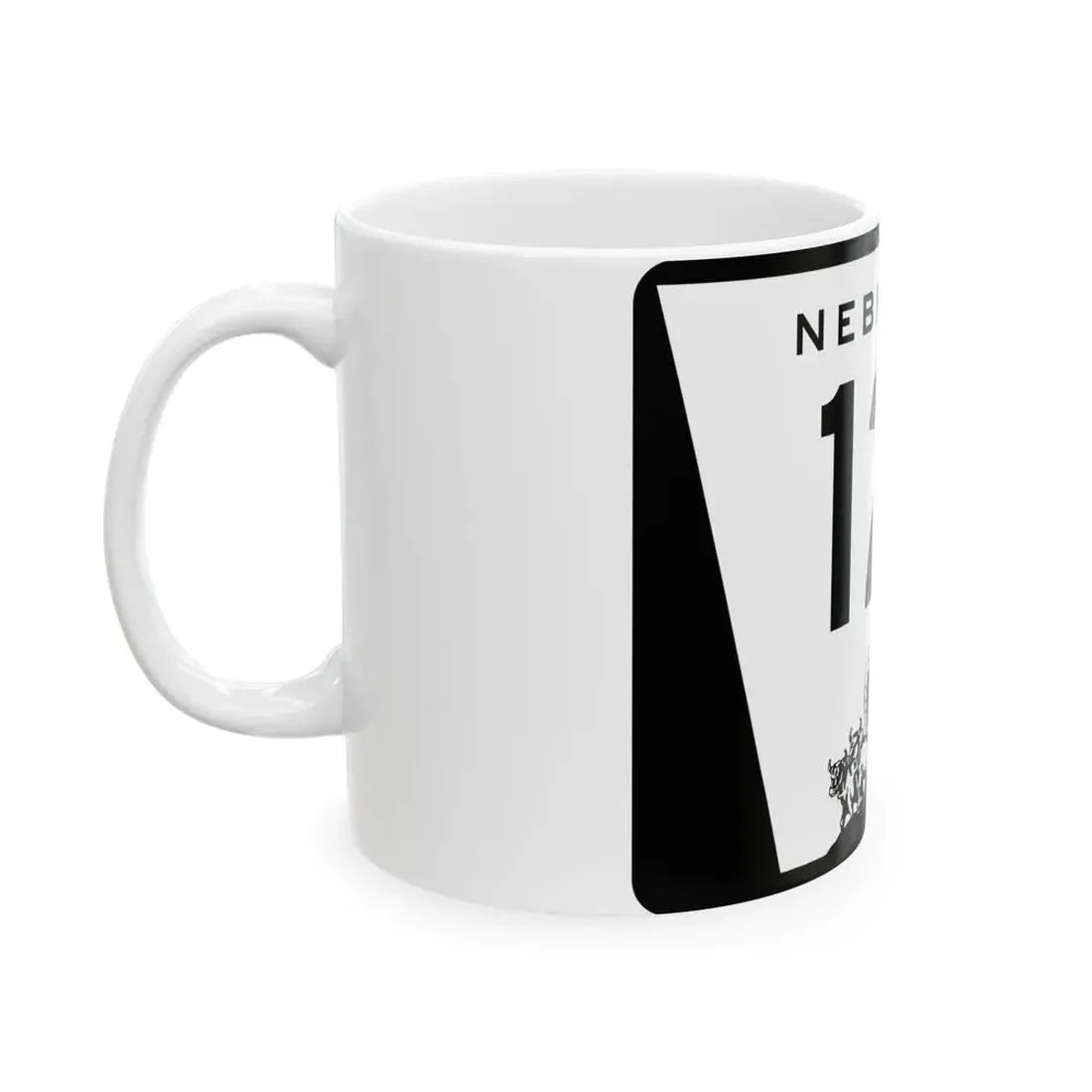N-121 (Nebraska) (Road Sign) White Coffee Mug - Go Mug Yourself