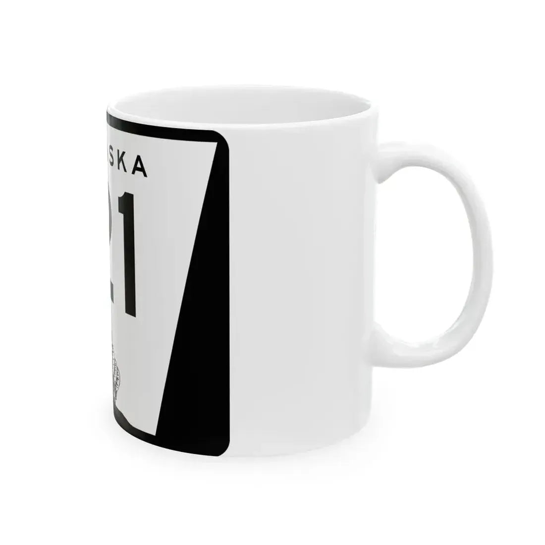 N-121 (Nebraska) (Road Sign) White Coffee Mug - Go Mug Yourself