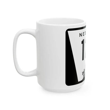 N-121 (Nebraska) (Road Sign) White Coffee Mug - Go Mug Yourself