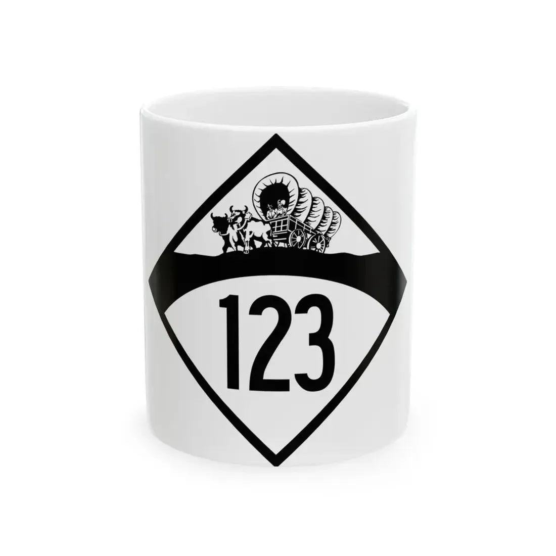 N-123 1950 (Nebraska) (Road Sign) White Coffee Mug 11oz - Go Mug Yourself