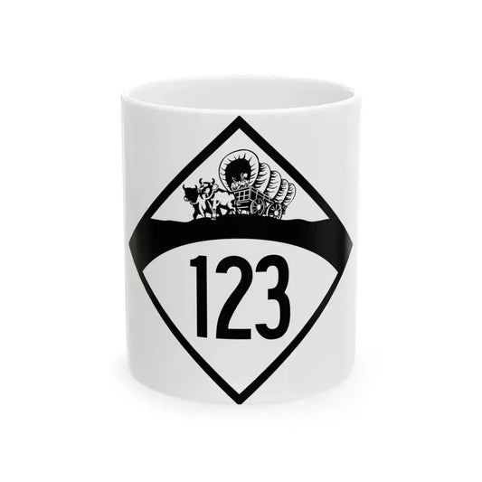 N-123 1950 (Nebraska) (Road Sign) White Coffee Mug 11oz - Go Mug Yourself