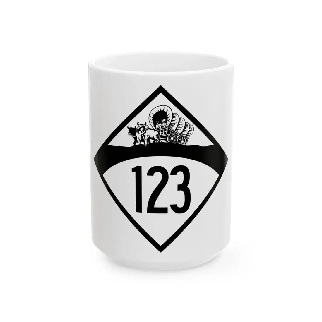 N-123 1950 (Nebraska) (Road Sign) White Coffee Mug 15oz - Go Mug Yourself
