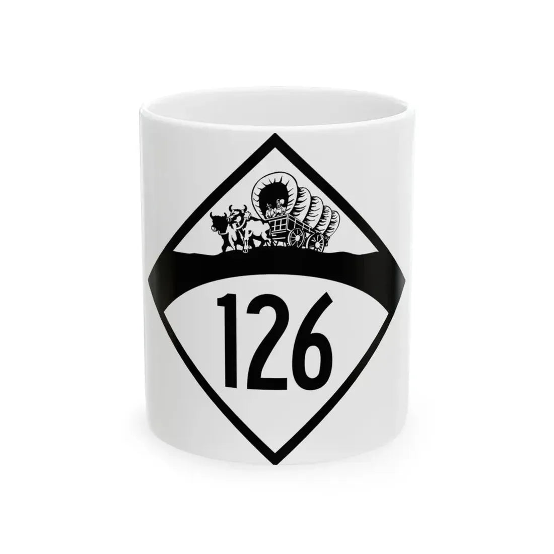 N-126 1950 (Nebraska) (Road Sign) White Coffee Mug 11oz - Go Mug Yourself