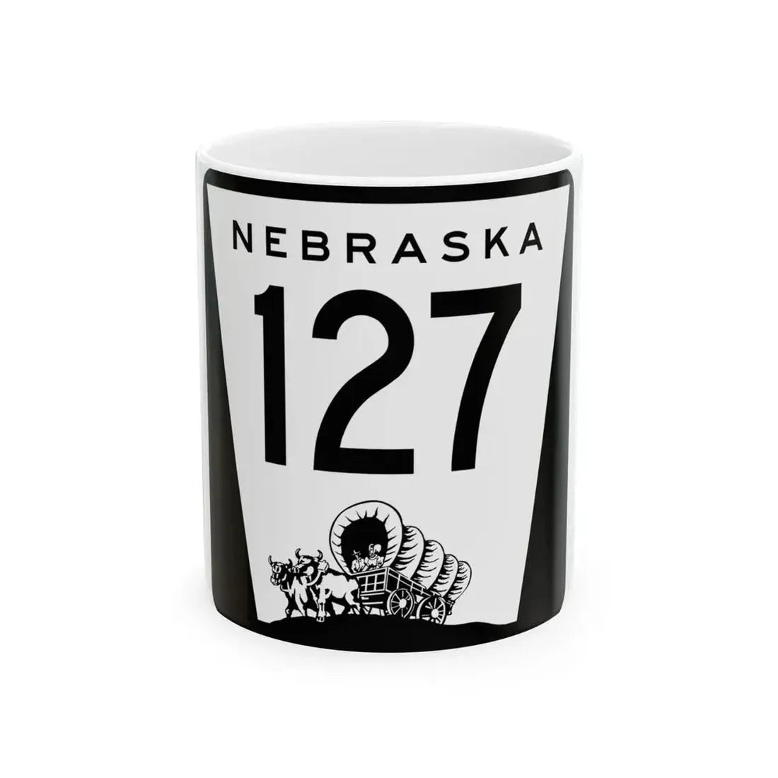 N-127 1967 (Nebraska) (Road Sign) White Coffee Mug 11oz - Go Mug Yourself