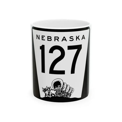 N-127 1967 (Nebraska) (Road Sign) White Coffee Mug 11oz - Go Mug Yourself