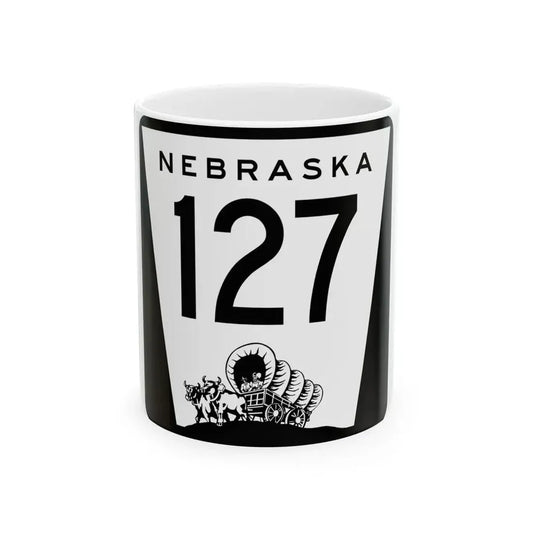 N-127 1967 (Nebraska) (Road Sign) White Coffee Mug 11oz - Go Mug Yourself