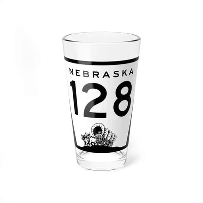 N-128 (Nebraska) (Road Sign) Pint Glass 16oz 16oz - Go Mug Yourself