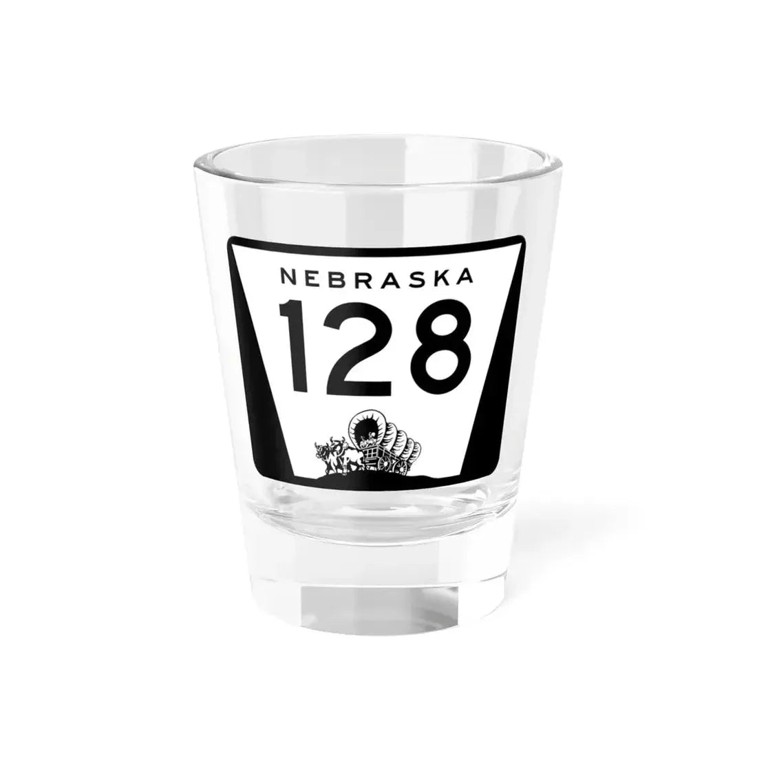 N-128 (Nebraska) (Road Sign) Shot Glass 1.5oz 1.5oz - Go Mug Yourself