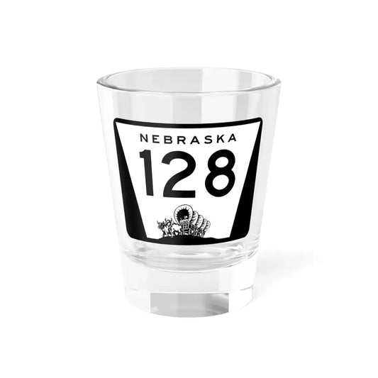 N-128 (Nebraska) (Road Sign) Shot Glass 1.5oz 1.5oz - Go Mug Yourself
