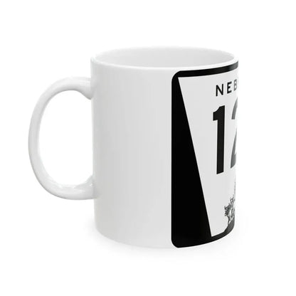 N-128 (Nebraska) (Road Sign) White Coffee Mug - Go Mug Yourself