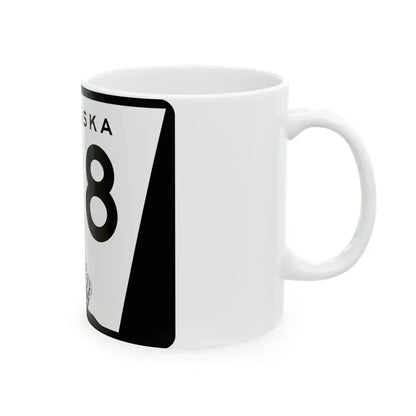 N-128 (Nebraska) (Road Sign) White Coffee Mug - Go Mug Yourself
