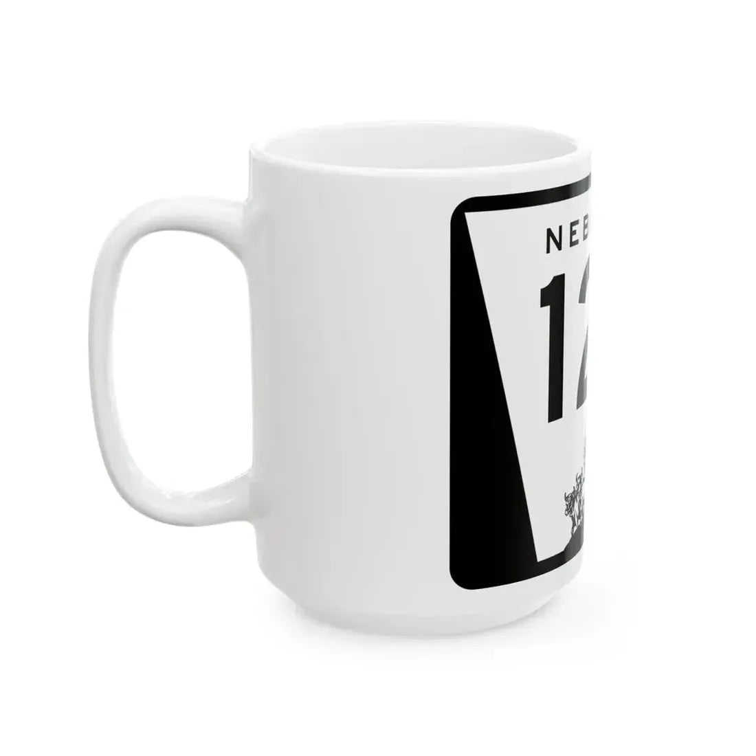 N-128 (Nebraska) (Road Sign) White Coffee Mug - Go Mug Yourself