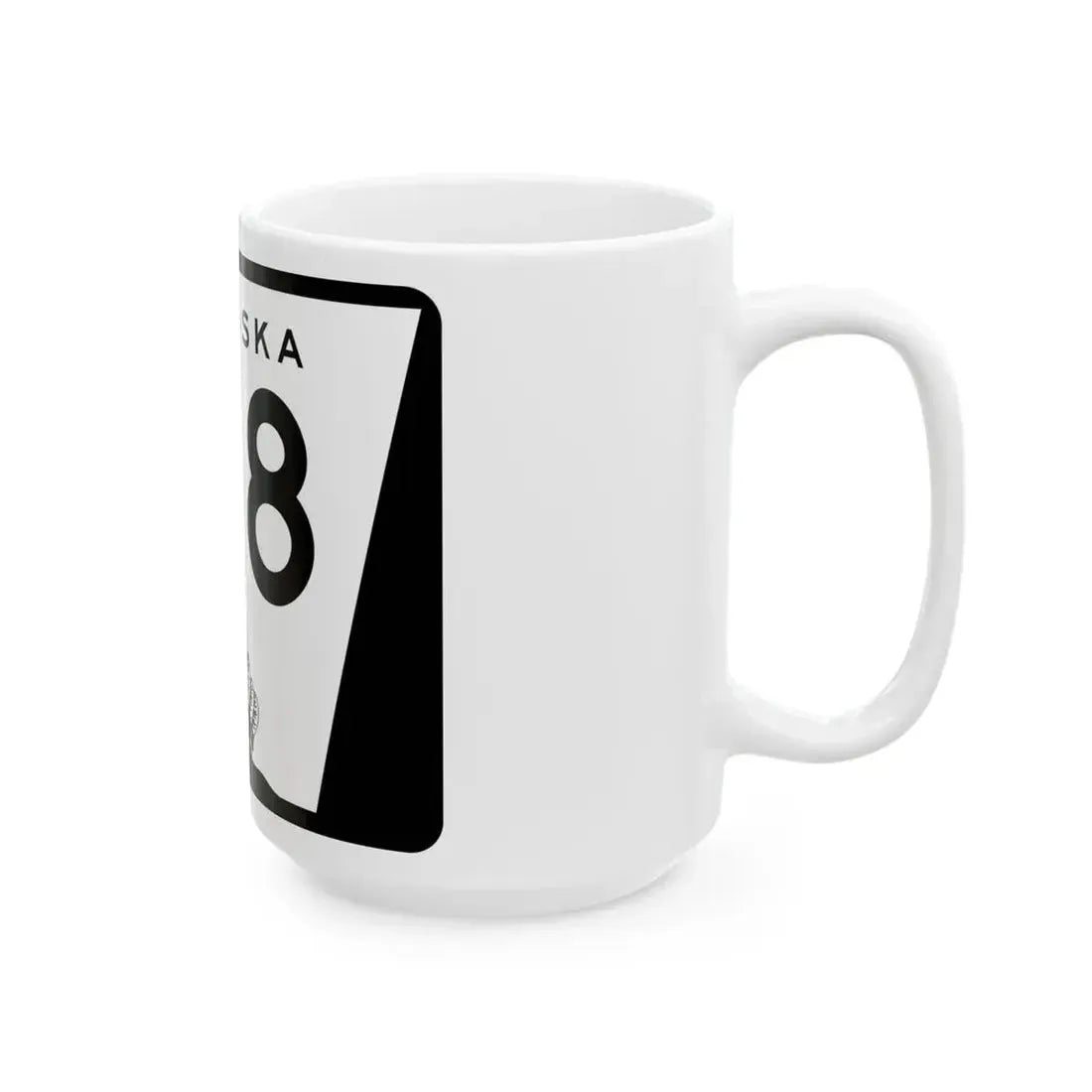 N-128 (Nebraska) (Road Sign) White Coffee Mug - Go Mug Yourself