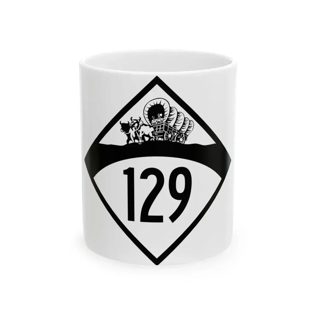 N-129 1950 (Nebraska) (Road Sign) White Coffee Mug 11oz - Go Mug Yourself