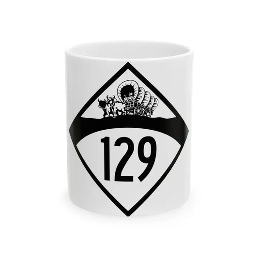 N-129 1950 (Nebraska) (Road Sign) White Coffee Mug 11oz - Go Mug Yourself