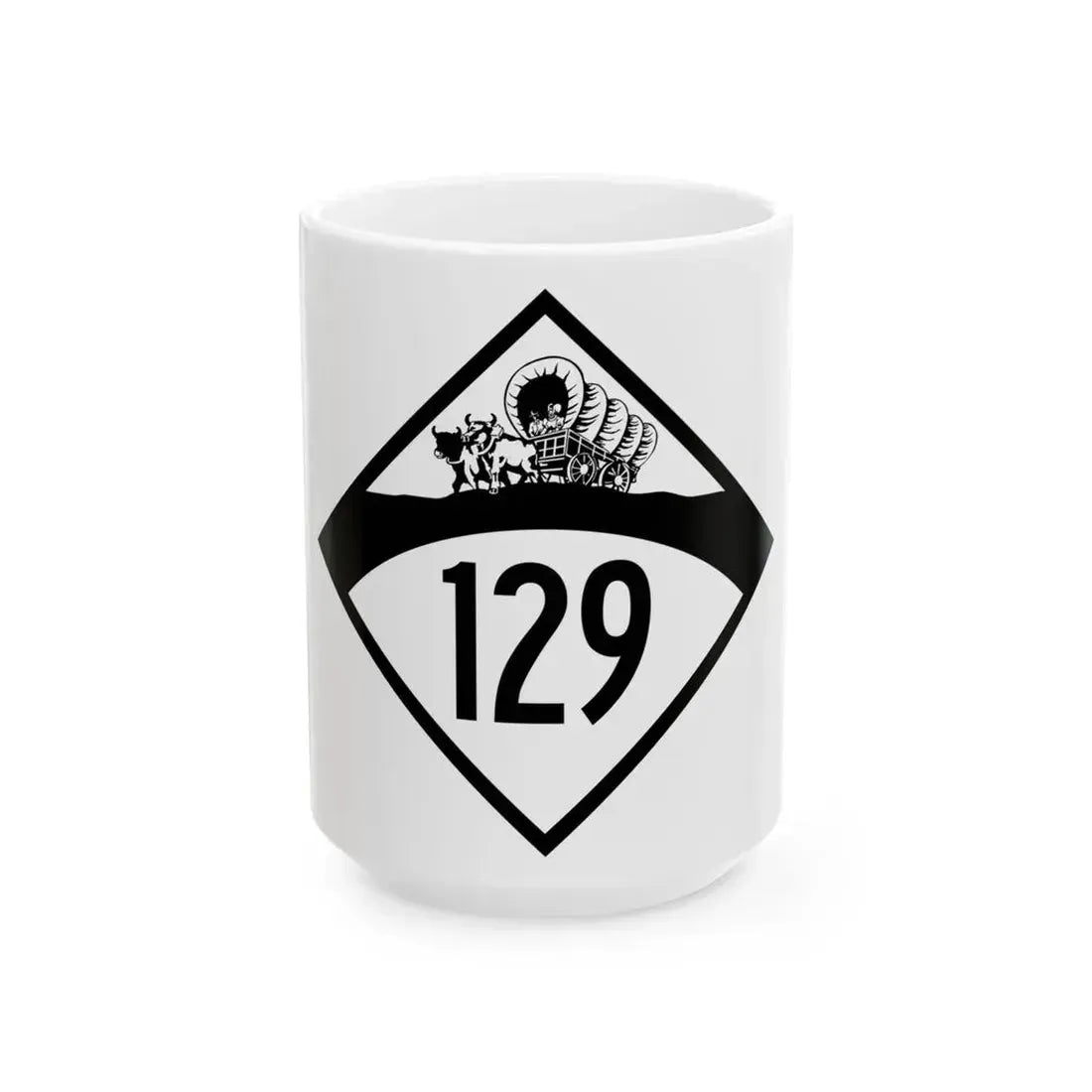 N-129 1950 (Nebraska) (Road Sign) White Coffee Mug 15oz - Go Mug Yourself