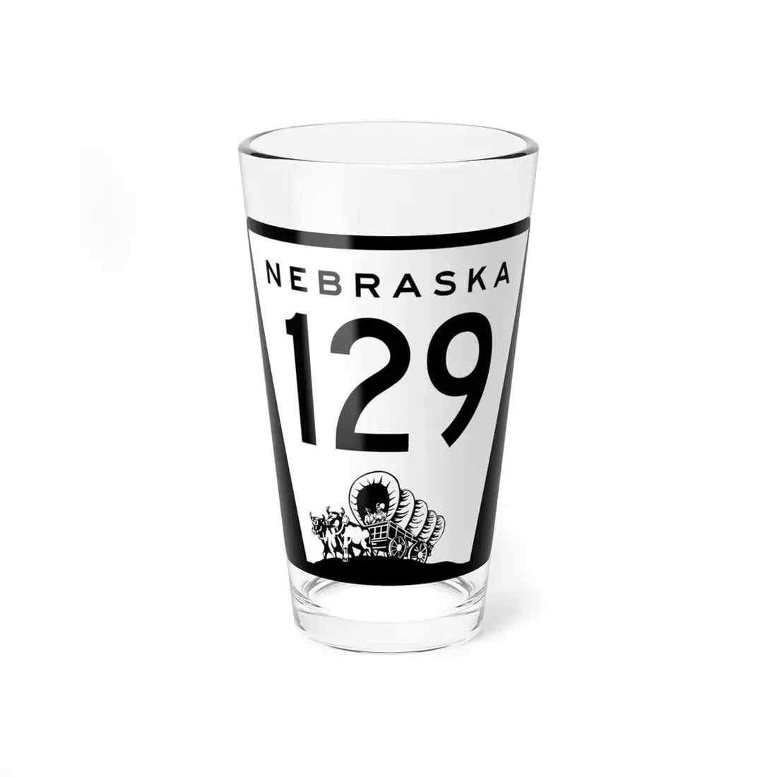 N-129 1967 (Nebraska) (Road Sign) Pint Glss 16oz 16oz - Go Mug Yourself