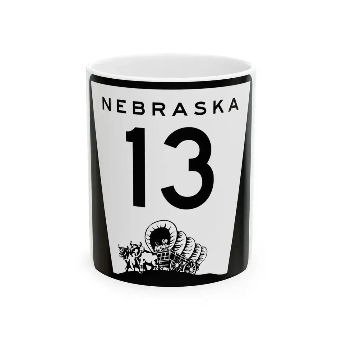 N-13 (Nebraska) (Road Sign) White Coffee Mug 11oz - Go Mug Yourself