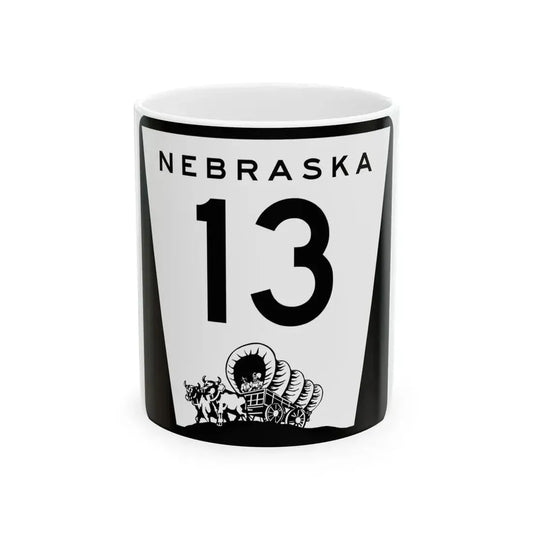 N-13 (Nebraska) (Road Sign) White Coffee Mug 11oz - Go Mug Yourself