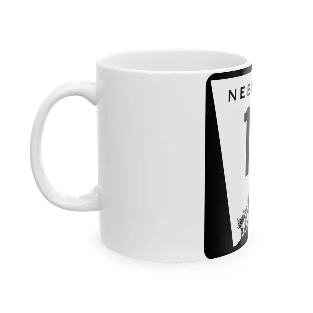 N-13 (Nebraska) (Road Sign) White Coffee Mug - Go Mug Yourself