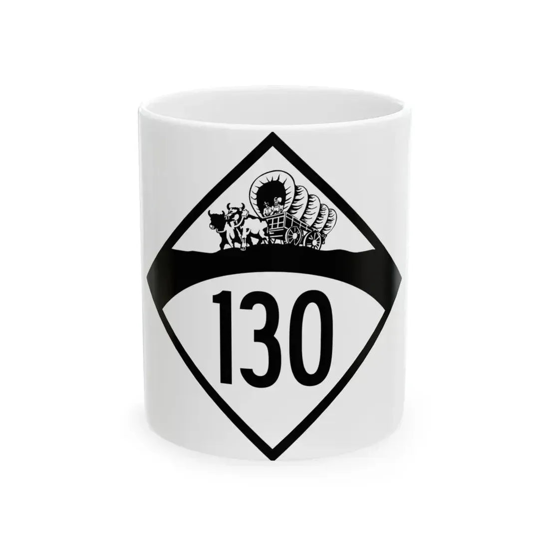 N-130 1950 (Nebraska) (Road Sign) White Coffee Mug 11oz - Go Mug Yourself