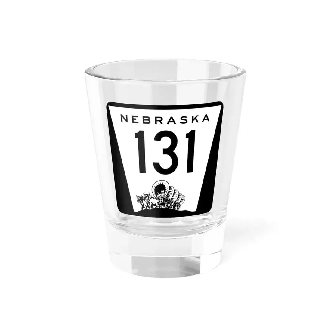 N-131 1967 (Nebraska) (Road Sign) Shot Glass 1.5oz 1.5oz - Go Mug Yourself