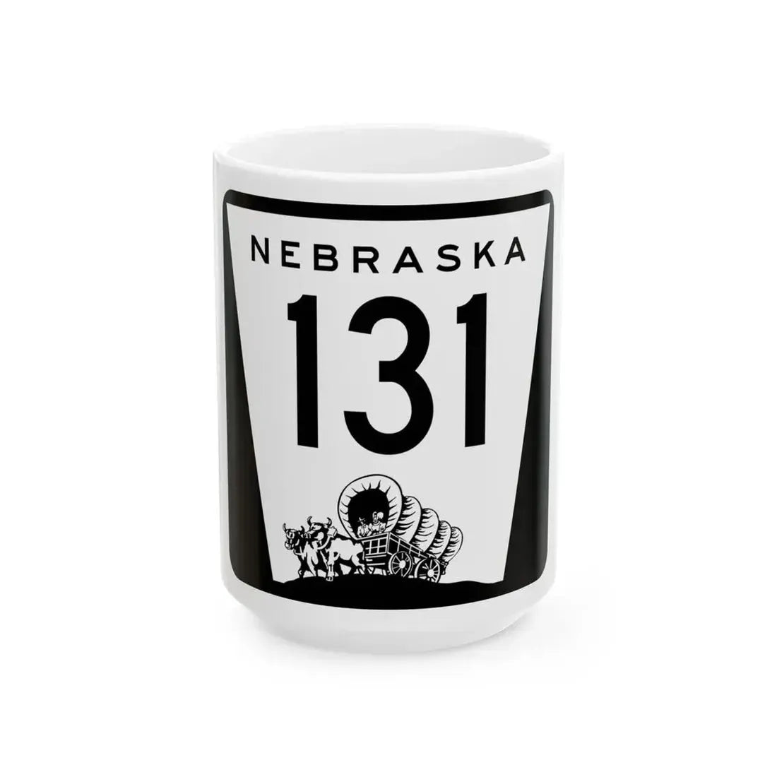 N-131 1967 (Nebraska) (Road Sign) White Coffee Mug 15oz - Go Mug Yourself