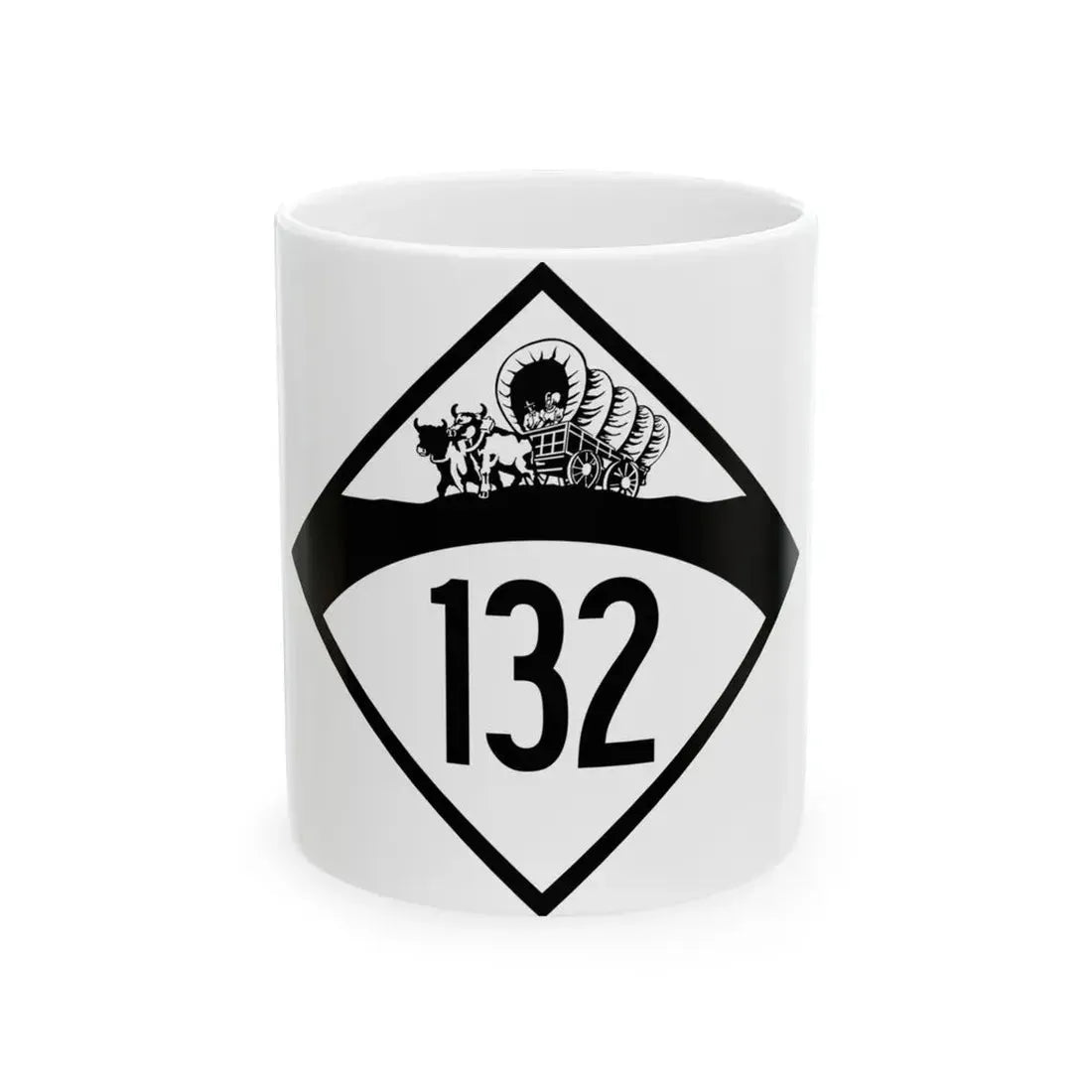 N-132 1950 (Nebraska) (Road Sign) White Coffee Mug 11oz - Go Mug Yourself
