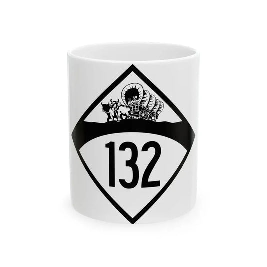 N-132 1950 (Nebraska) (Road Sign) White Coffee Mug 11oz - Go Mug Yourself