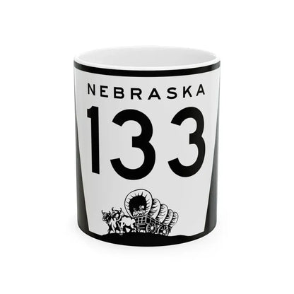 N-133 (Nebraska) (Road Sign) White Coffee Mug 11oz - Go Mug Yourself