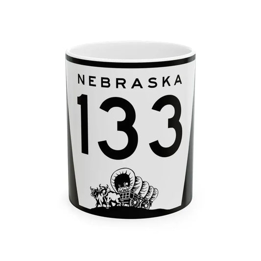 N-133 (Nebraska) (Road Sign) White Coffee Mug 11oz - Go Mug Yourself