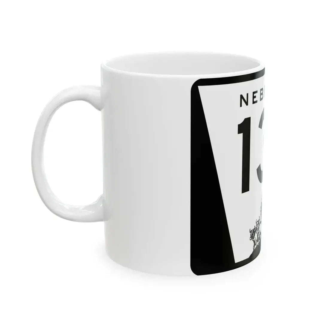 N-133 (Nebraska) (Road Sign) White Coffee Mug - Go Mug Yourself