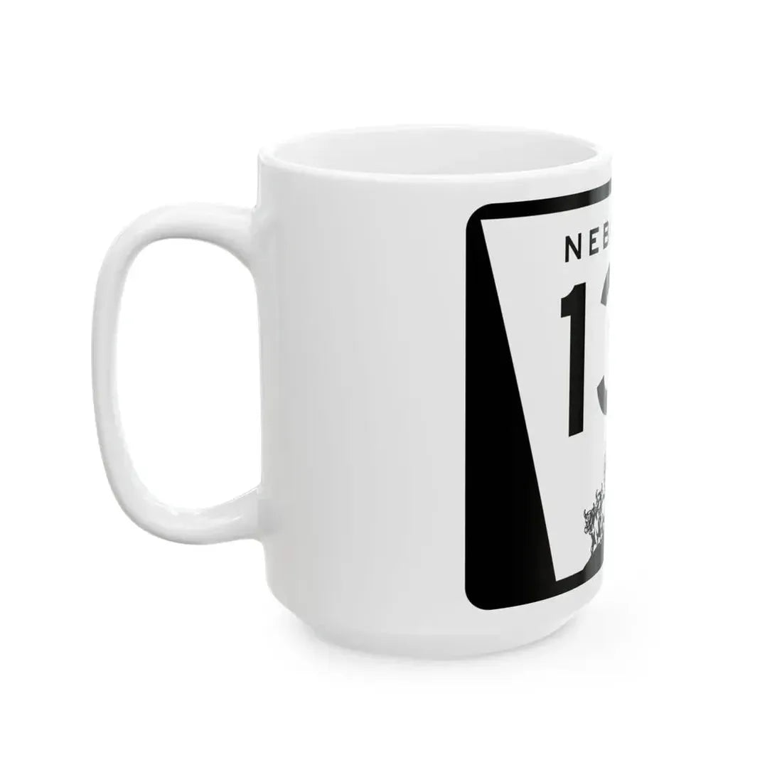 N-133 (Nebraska) (Road Sign) White Coffee Mug - Go Mug Yourself
