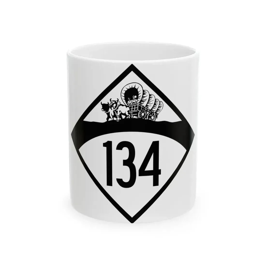 N-134 1950 (Nebraska) (Road Sign) White Coffee Mug 11oz - Go Mug Yourself