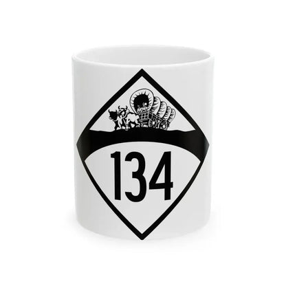 N-134 1950 (Nebraska) (Road Sign) White Coffee Mug 11oz - Go Mug Yourself