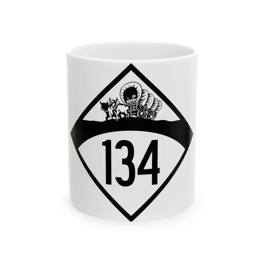 N-134 1950 (Nebraska) (Road Sign) White Coffee Mug 11oz - Go Mug Yourself