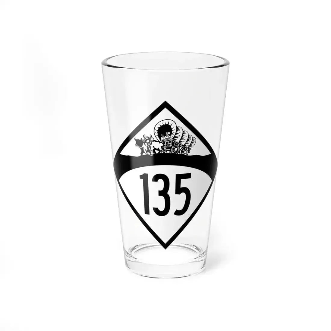 N-135 1950 (Nebraska) (Road Sign) Pint Glass 16oz 16oz - Go Mug Yourself