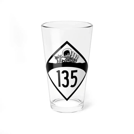 N-135 1950 (Nebraska) (Road Sign) Pint Glass 16oz 16oz - Go Mug Yourself