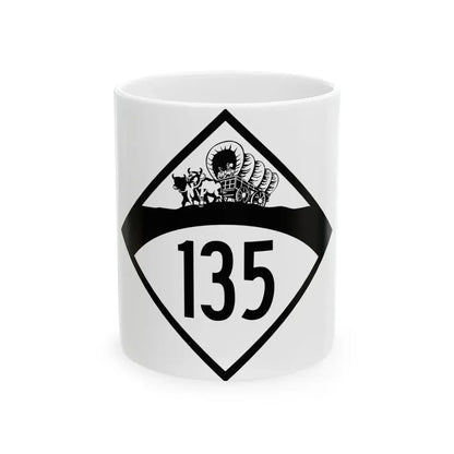 N-135 1950 (Nebraska) (Road Sign) White Coffee Mug 11oz - Go Mug Yourself