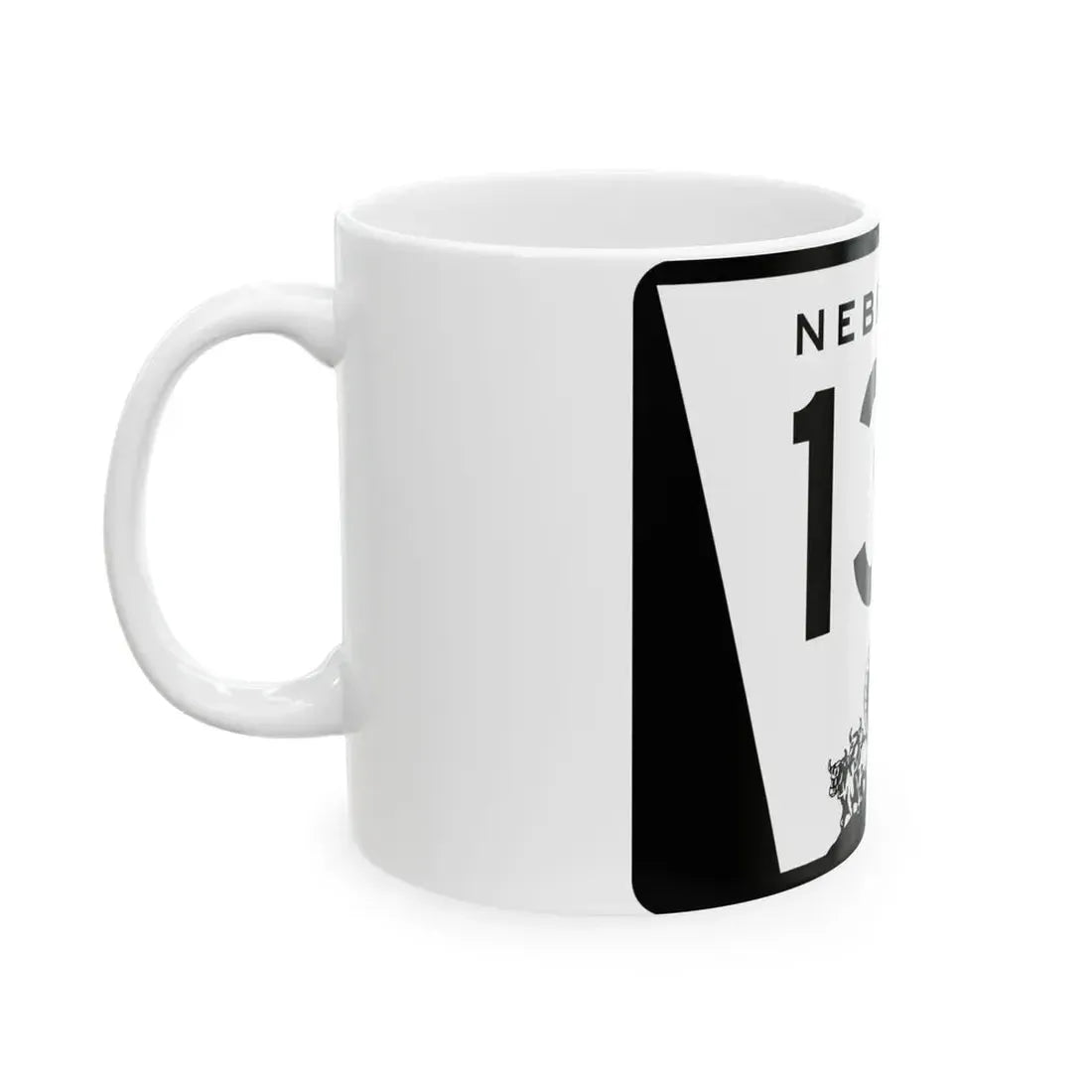N-137 (Nebraska) (Road Sign) White Coffee Mug - Go Mug Yourself