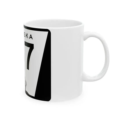 N-137 (Nebraska) (Road Sign) White Coffee Mug - Go Mug Yourself