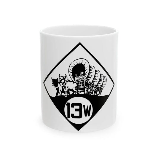 N-13W 1926 (Nebraska) (Road Sign) White Coffee Mug 11oz - Go Mug Yourself